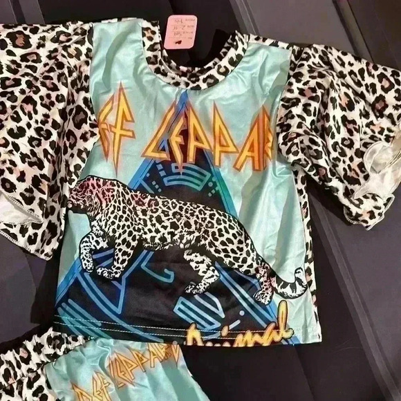 Leppard baby/toddler girls stretchy 2 piece set - Picture 5 of 6